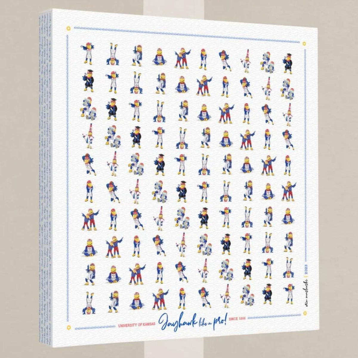 The image is a collage of various cartoon-style illustrations of people in different poses and outfits, arranged in a grid-like pattern.