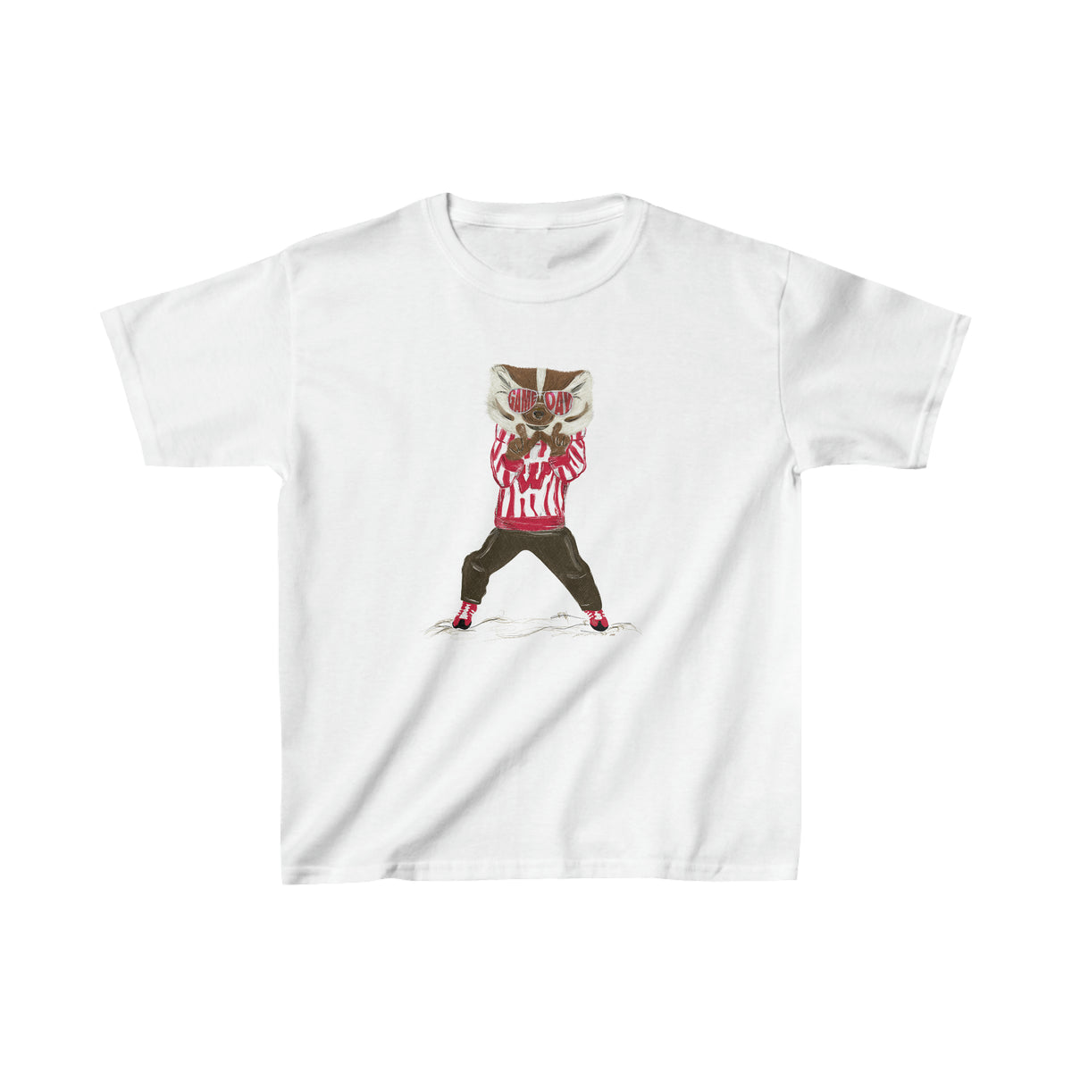 SOLD OUT: Youth Wisconsin Game Day Bucky Tee | W Hand Sign | Bucky Badger | UW | kids t-shirt | Throw the W