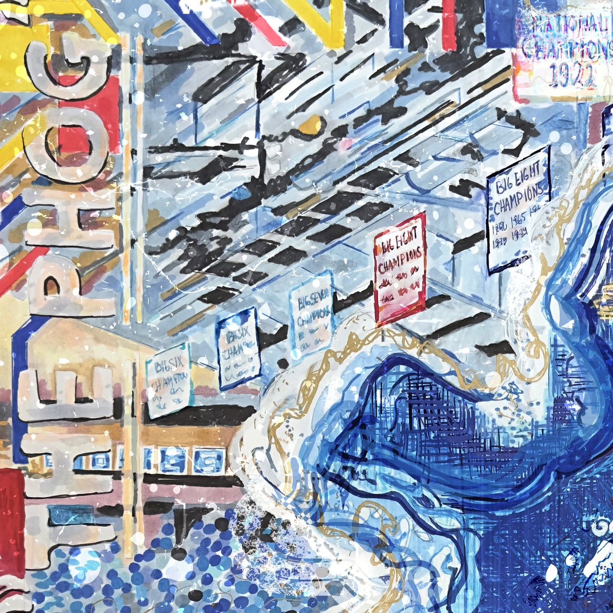 KU 1912 Jayhawk Art: Kansas University Allen Fieldhouse Canvas Print