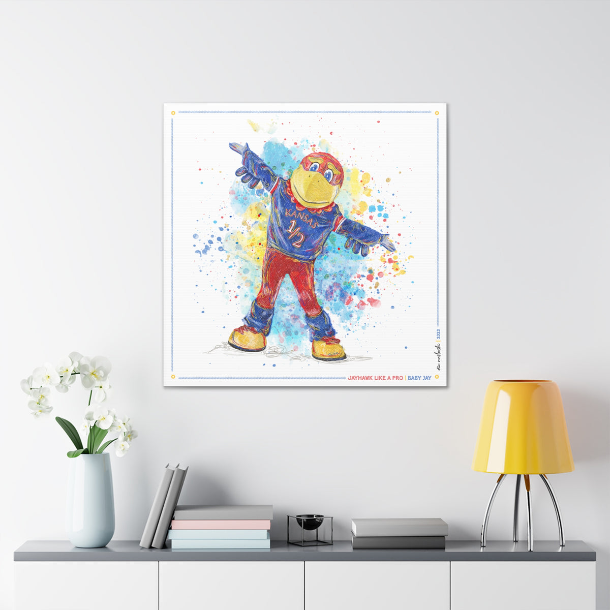 KU Jayhawk Baby Jay Art: University of Kansas Canvas Print