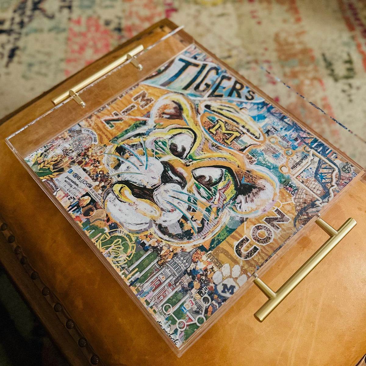 Missouri Tiger Clear Acrylic Tray | Double-Sided Art Insert
