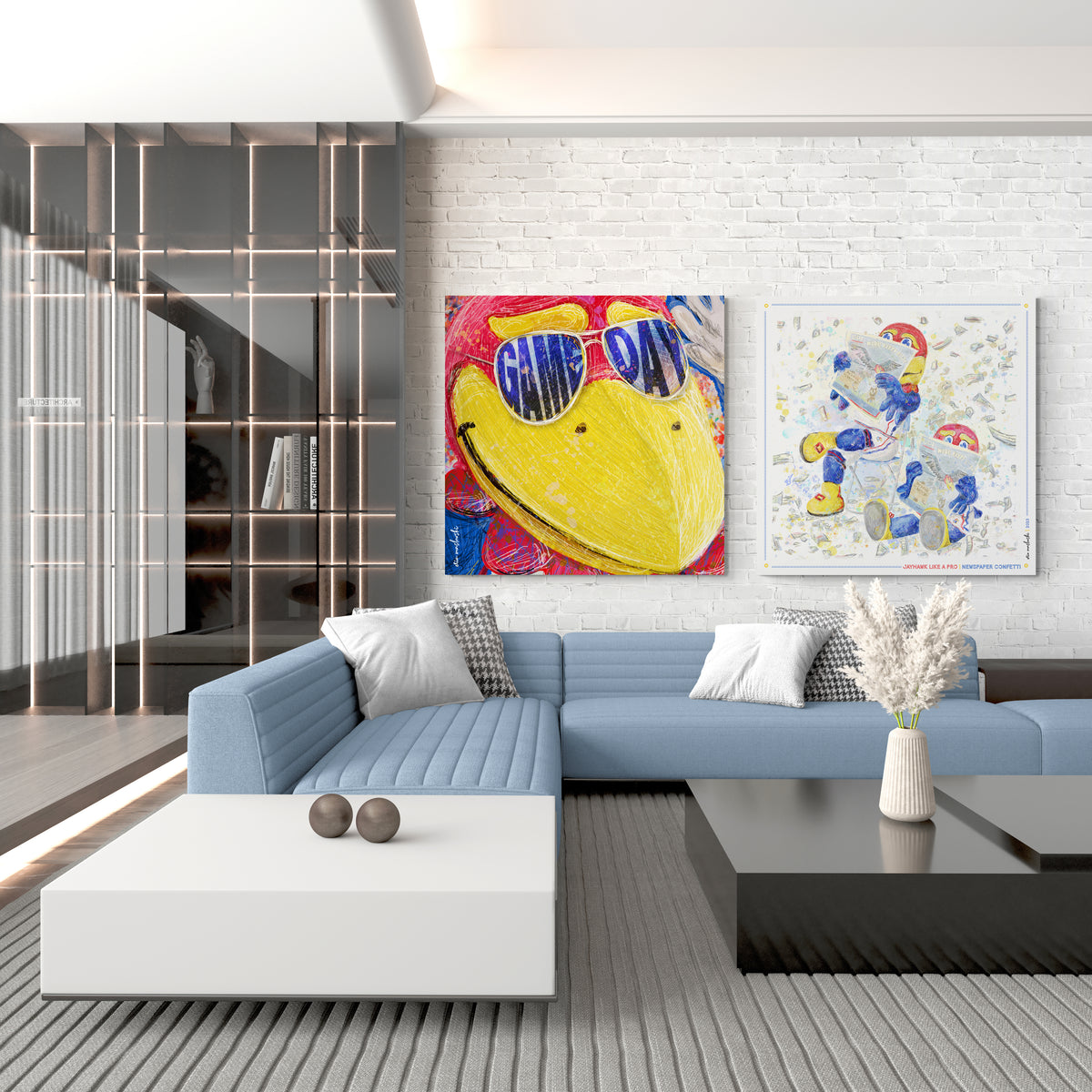 KU Jayhawk Game Day Close Up Art: University of Kansas Canvas Print