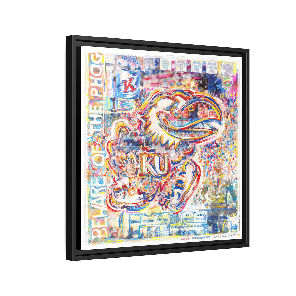 KU Jayhawk Allen Fieldhouse Art: University of Kansas Canvas Print