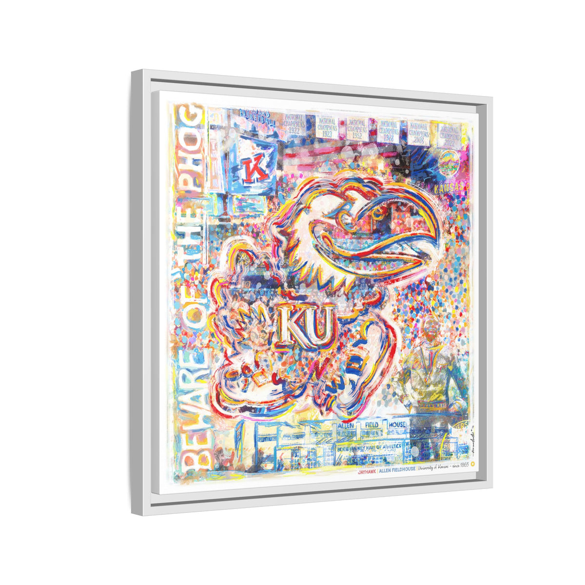 KU Jayhawk Allen Fieldhouse Art: University of Kansas Canvas Print