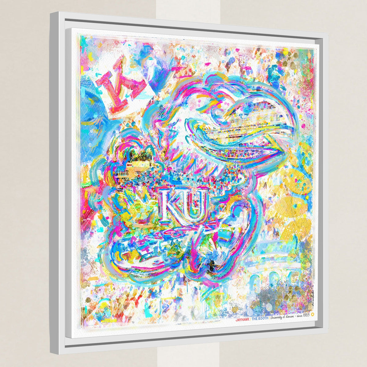 KU Jayhawk Art: Kansas Memorial Stadium Canvas Print