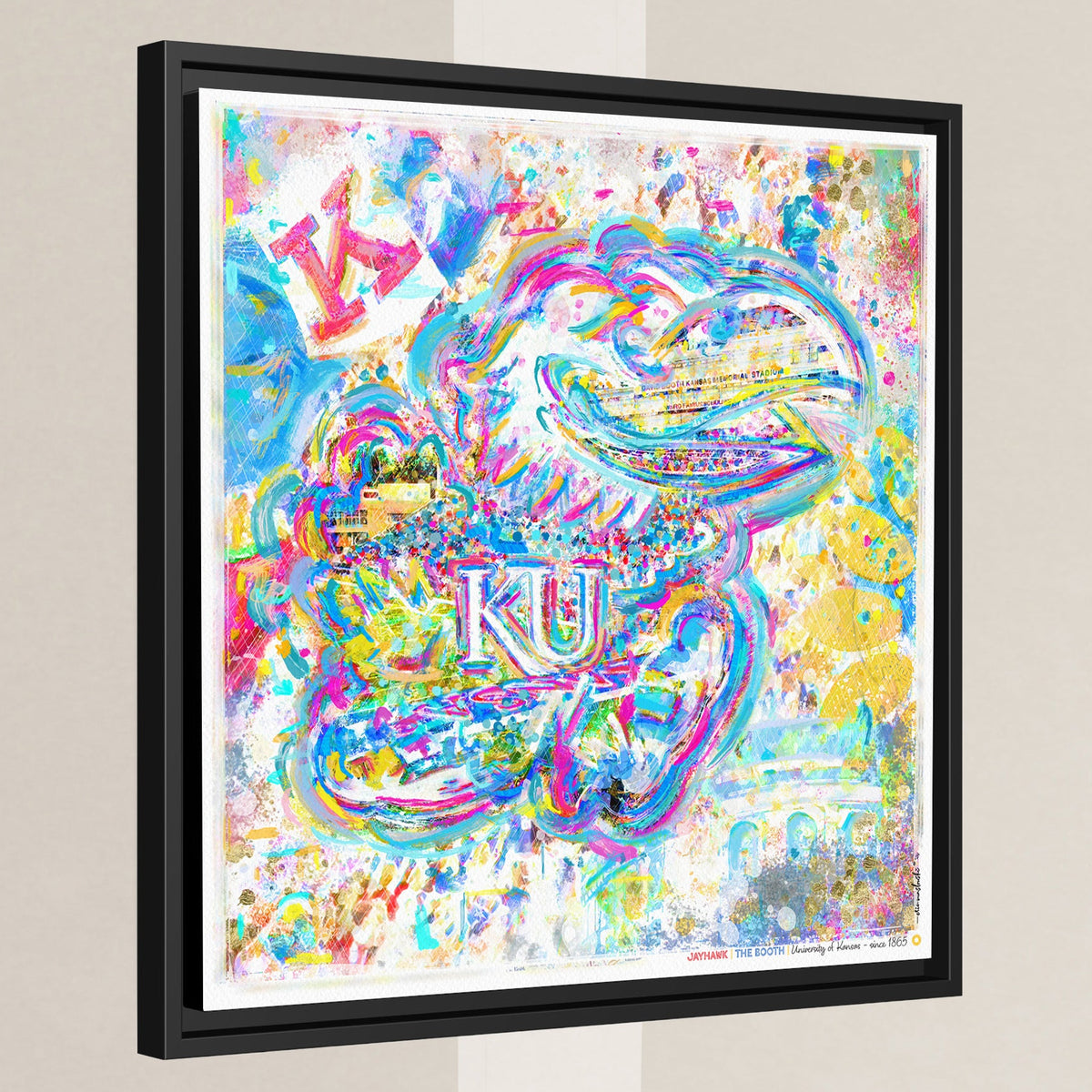 KU Jayhawk Art: Kansas Memorial Stadium Canvas Print