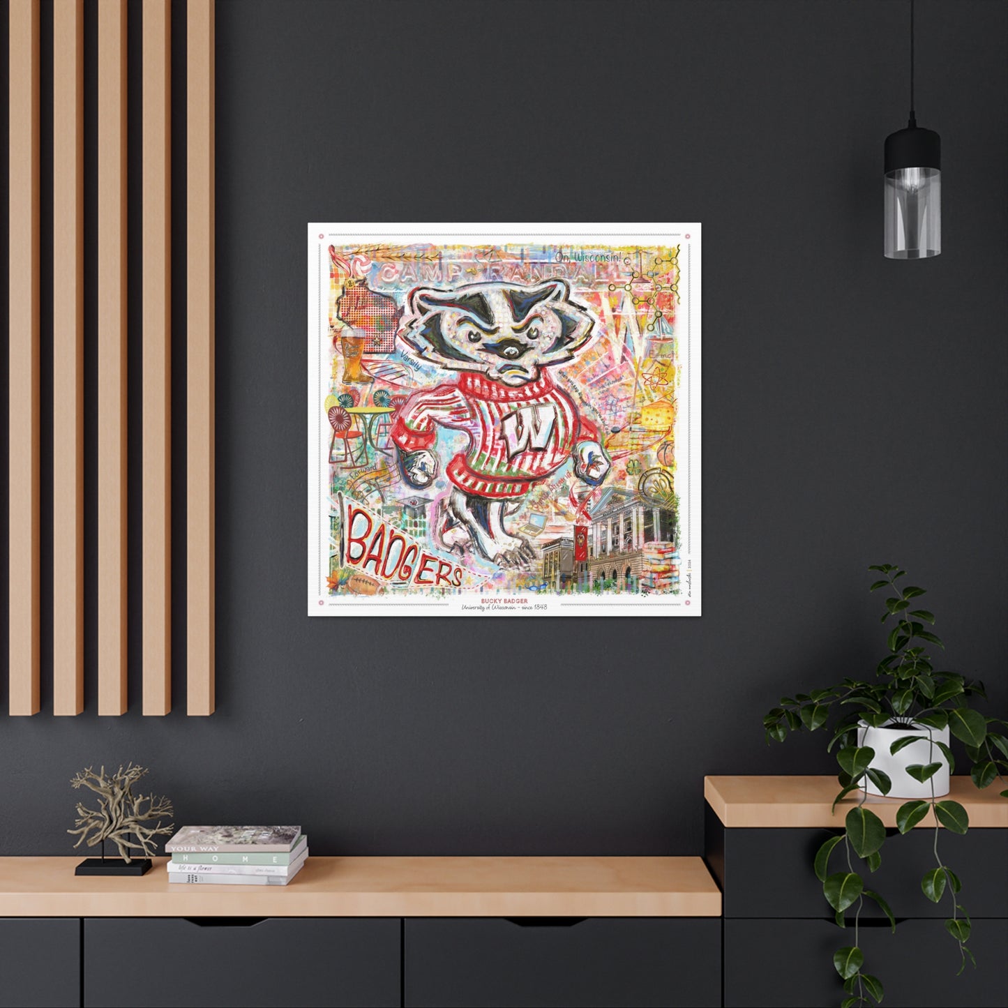 Bucky Badger Canvas Print: Wisconsin University Art - Camp Randall Stadium