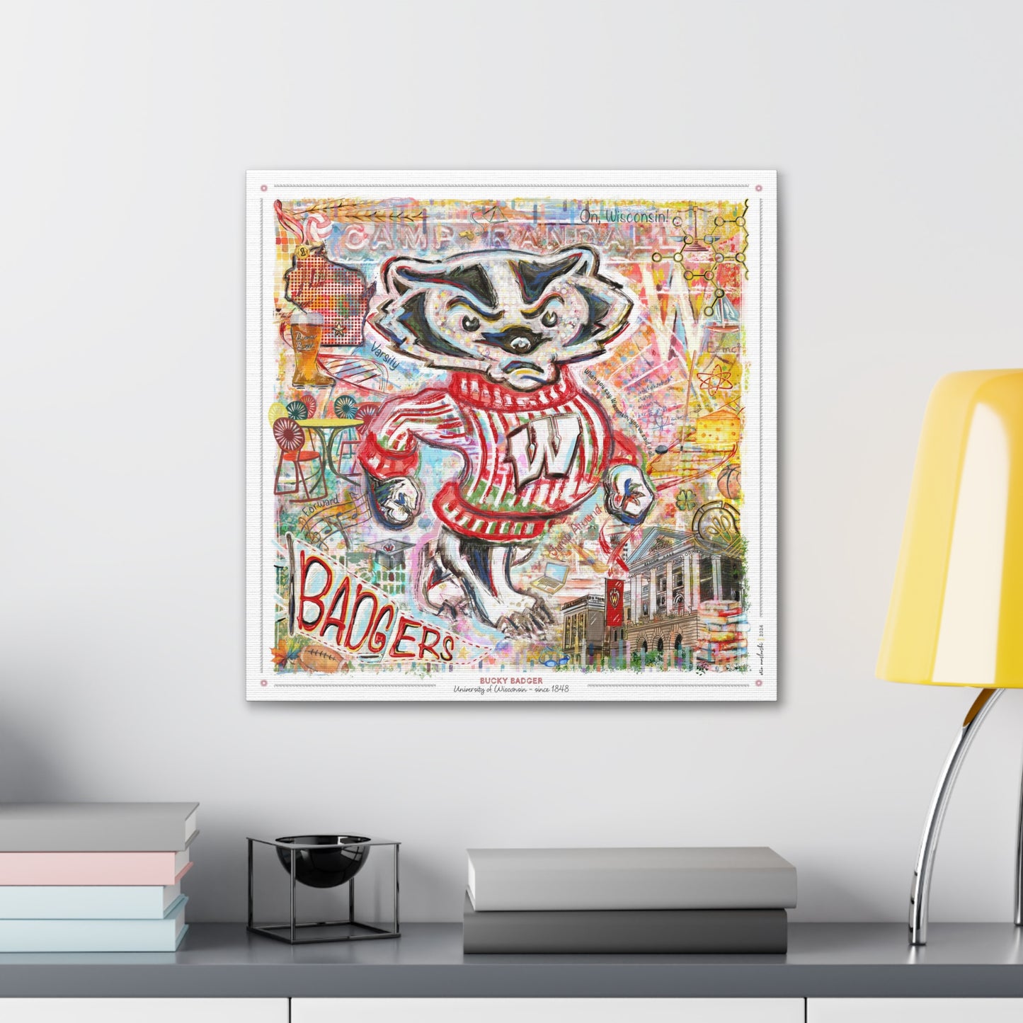 Bucky Badger Canvas Print: Wisconsin University Art - Camp Randall Stadium