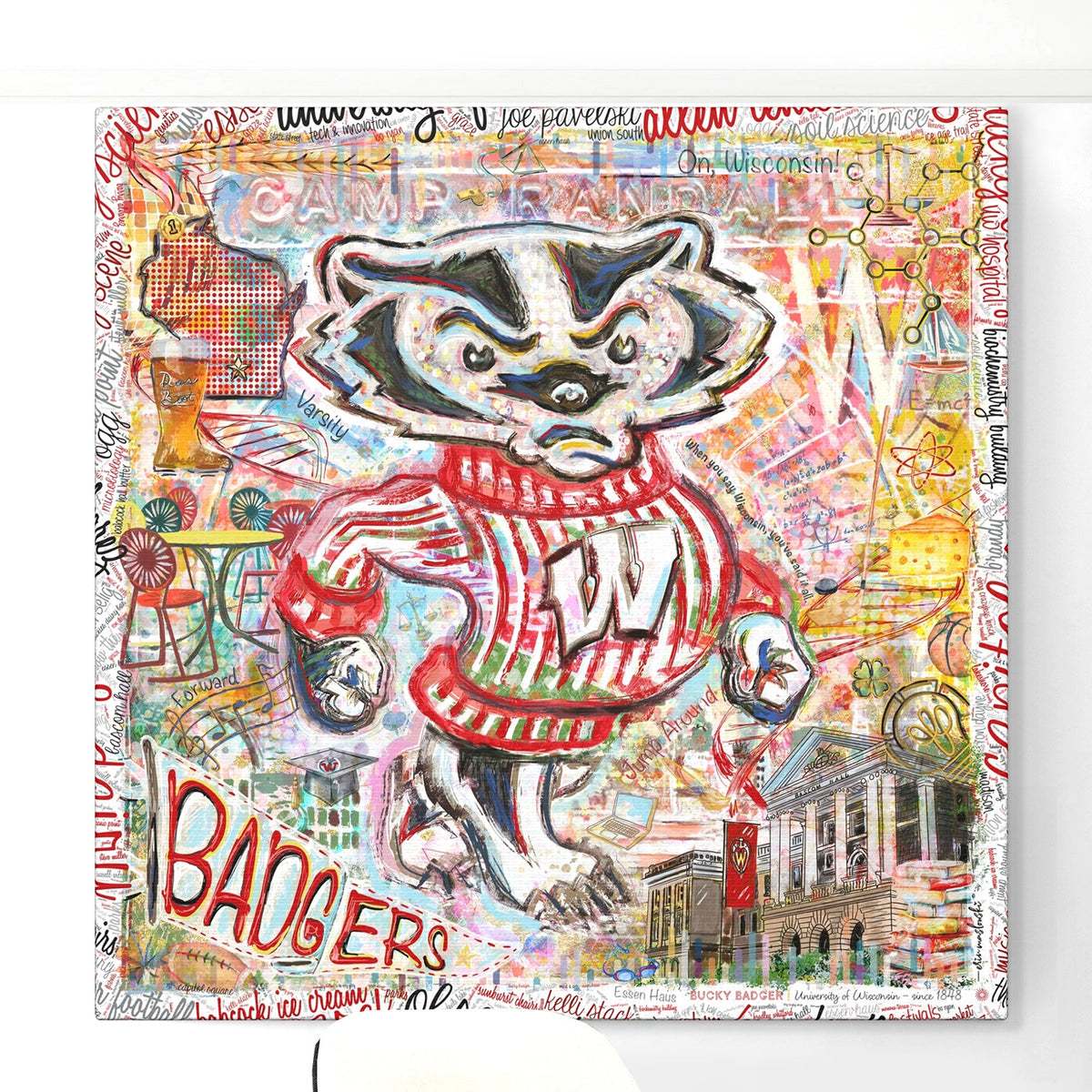 UW Bucky Badger Campus Art: Wisconsin Camp Randall Canvas Print