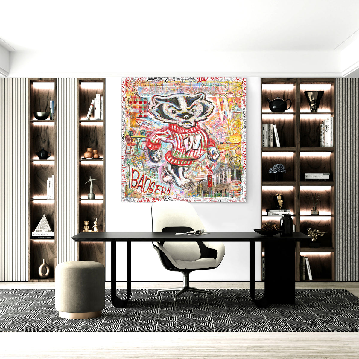 UW Bucky Badger Campus Art: Wisconsin Camp Randall Canvas Print