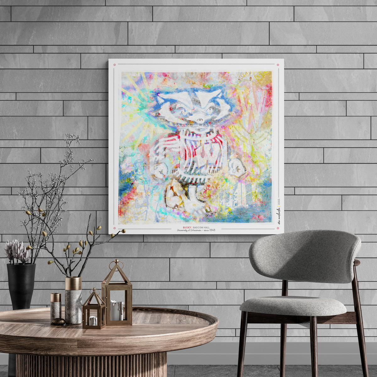 UW Bucky Badger Bascom Hall Art: Wisconsin Canvas Print