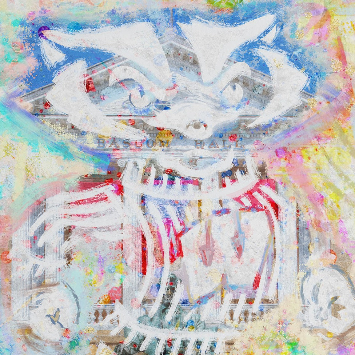 UW Bucky Badger Bascom Hall Art: Wisconsin Canvas Print