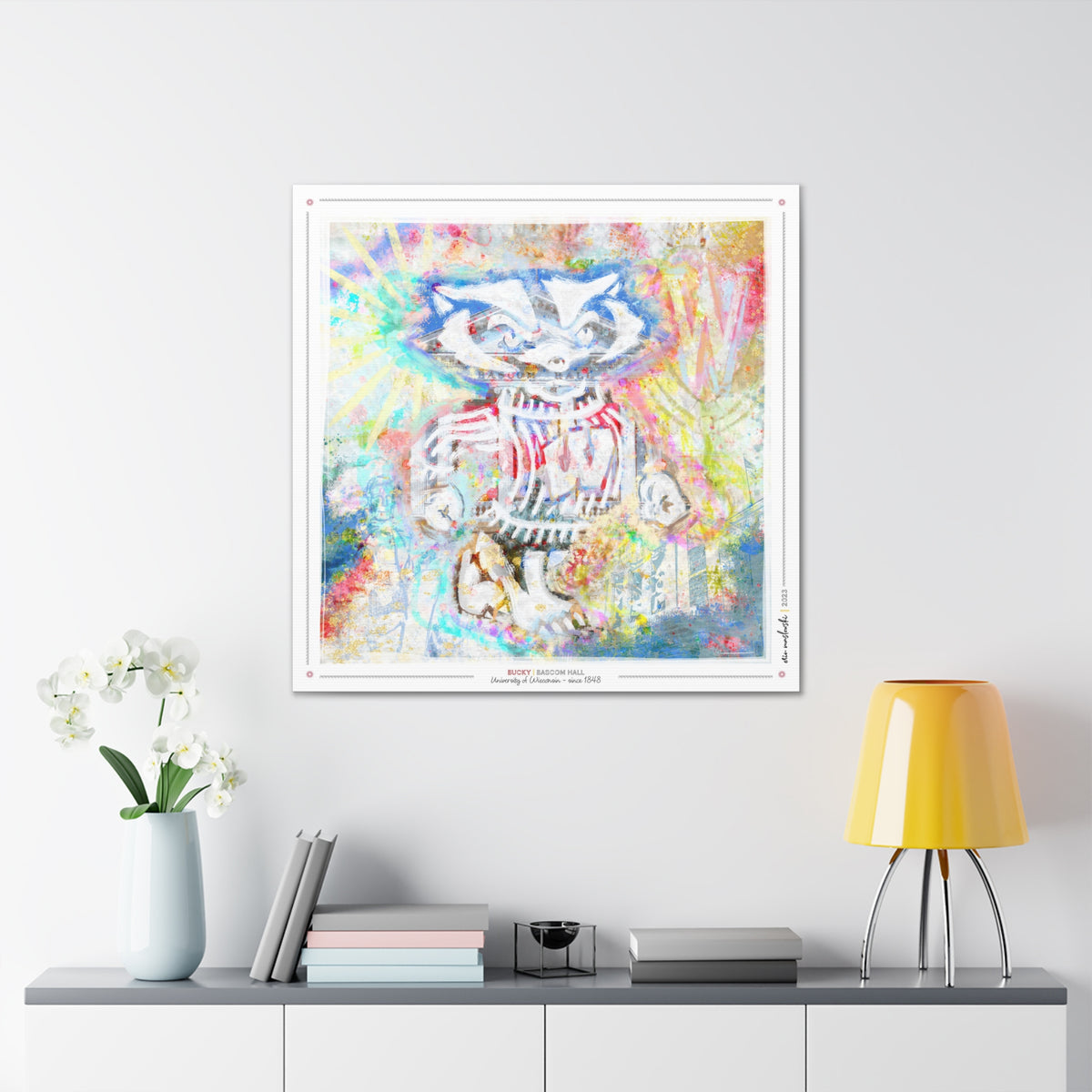 UW Bucky Badger Bascom Hall Art: Wisconsin Canvas Print