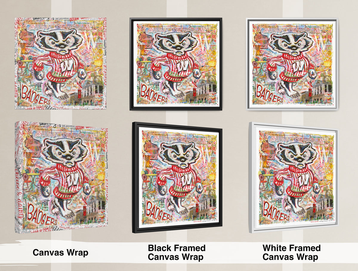 UW Bucky Badger Campus Art: Wisconsin Camp Randall Canvas Print