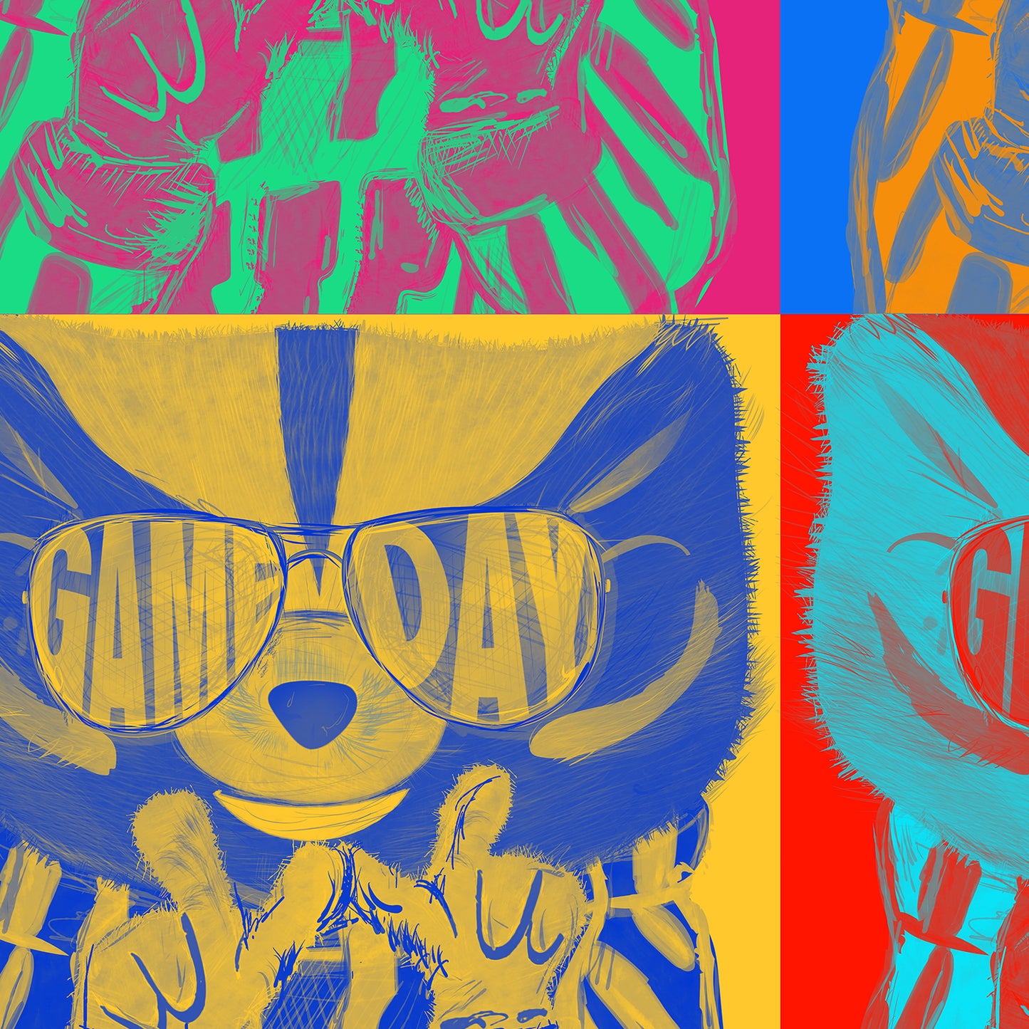 Bucky like a Pro | Pop Art Pattern | Wisconsin Art