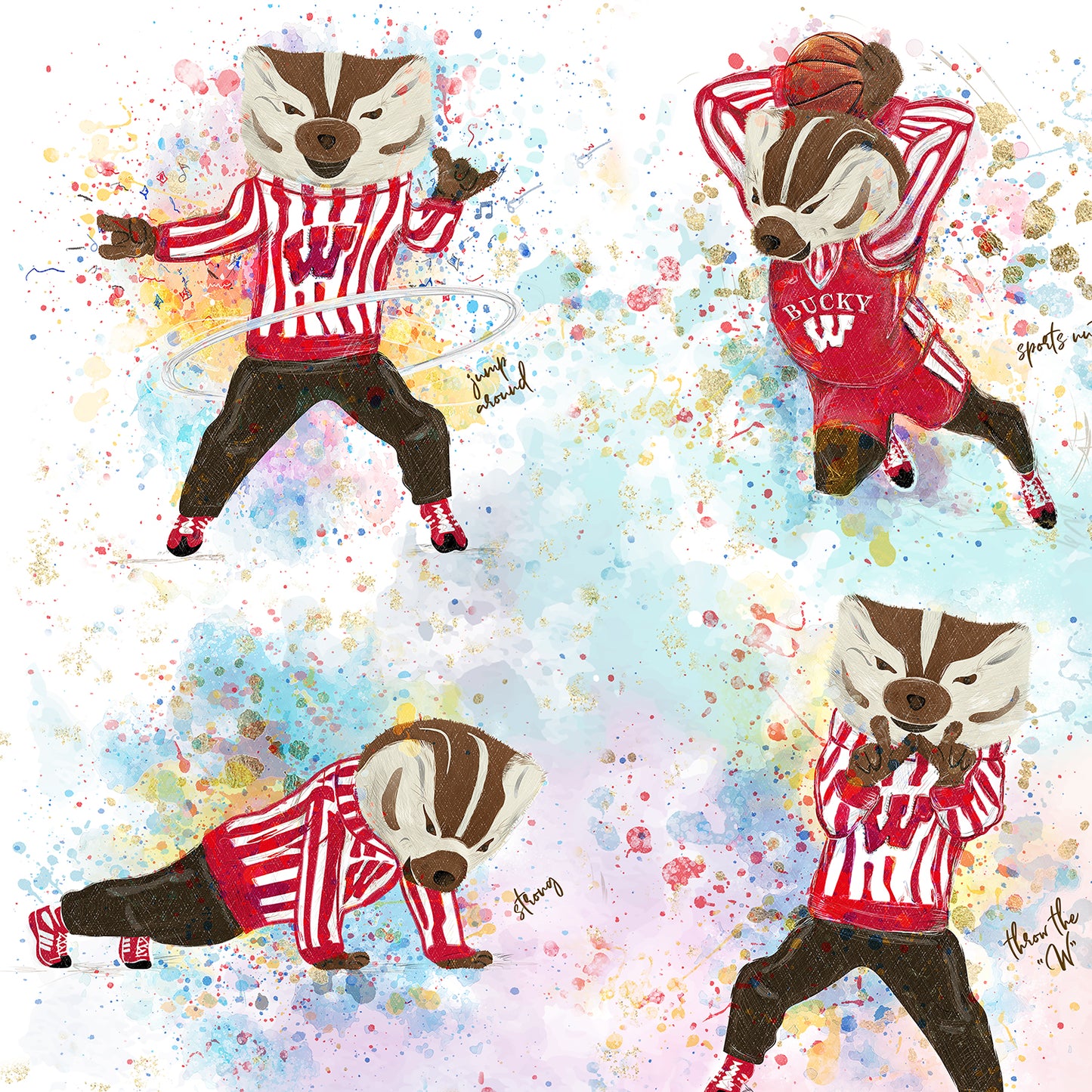 Bucky like a Pro | Wisconsin How to Bucky Badger illustrations
