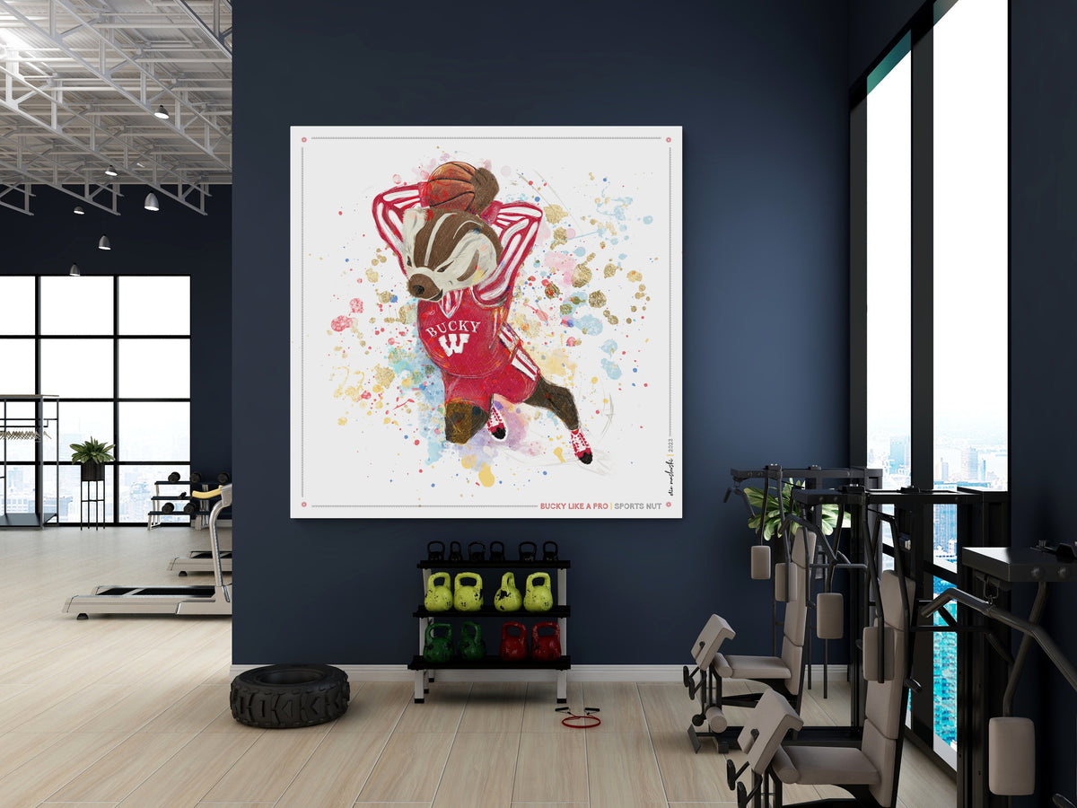 UW Bucky Badger Basketball Art: Wisconsin Sports Nut Canvas Print