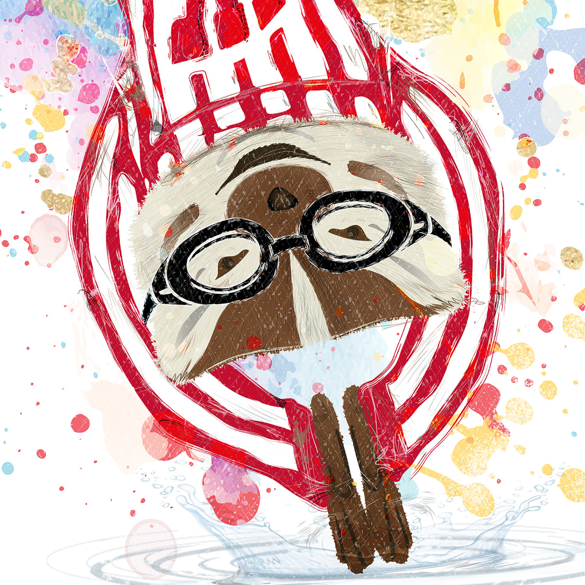 UW Bucky Badger Go with the Flow Art: Wisconsin Diving Canvas Print