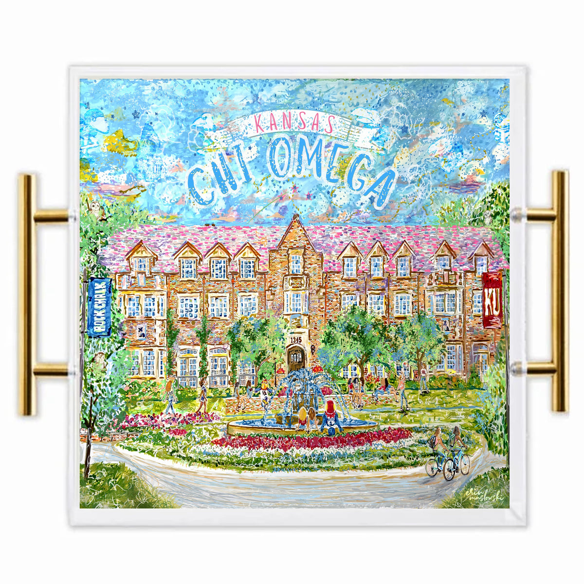 Kansas Jayhawk Acrylic Tray | Double-Sided Art Insert