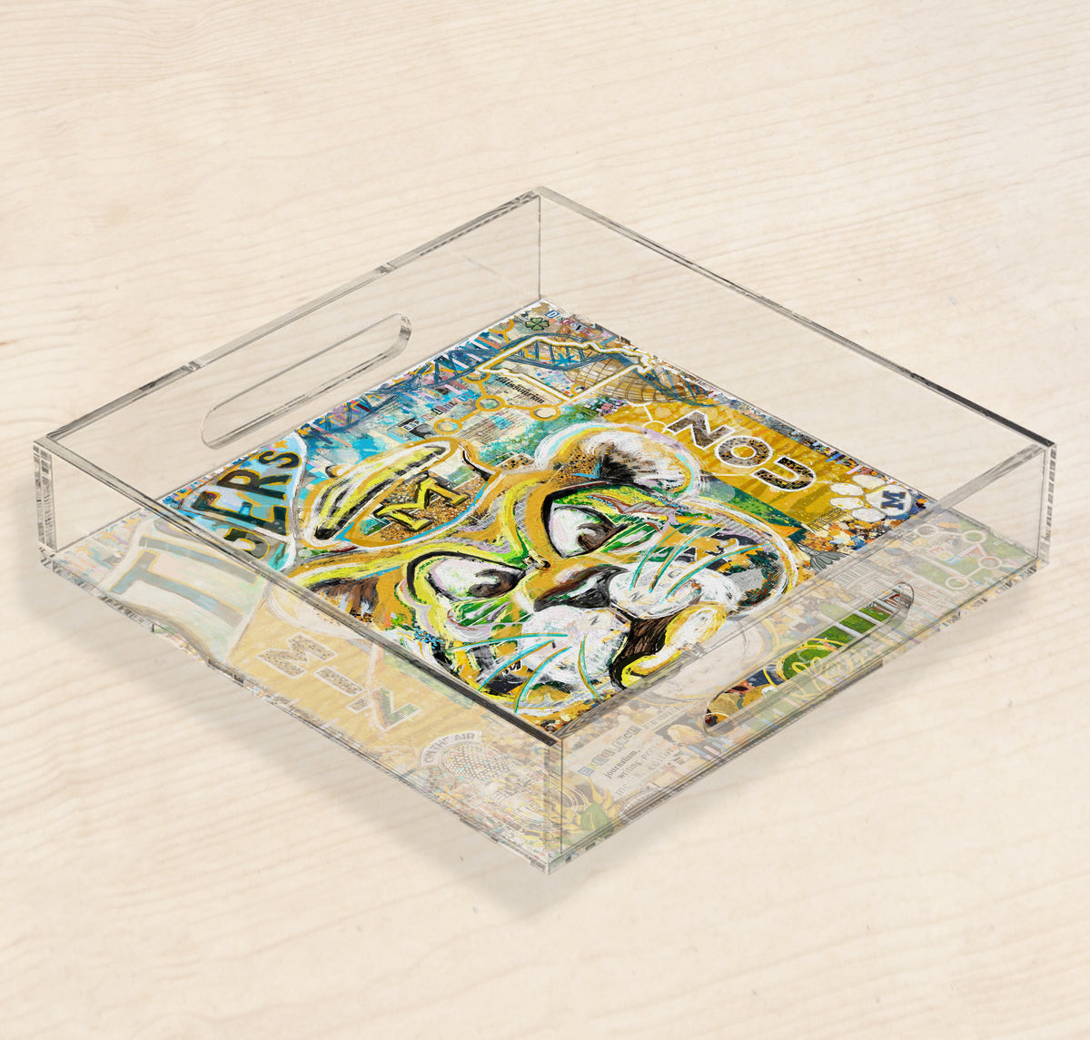 Missouri Tiger Clear Acrylic Tray | Double-Sided Art Insert