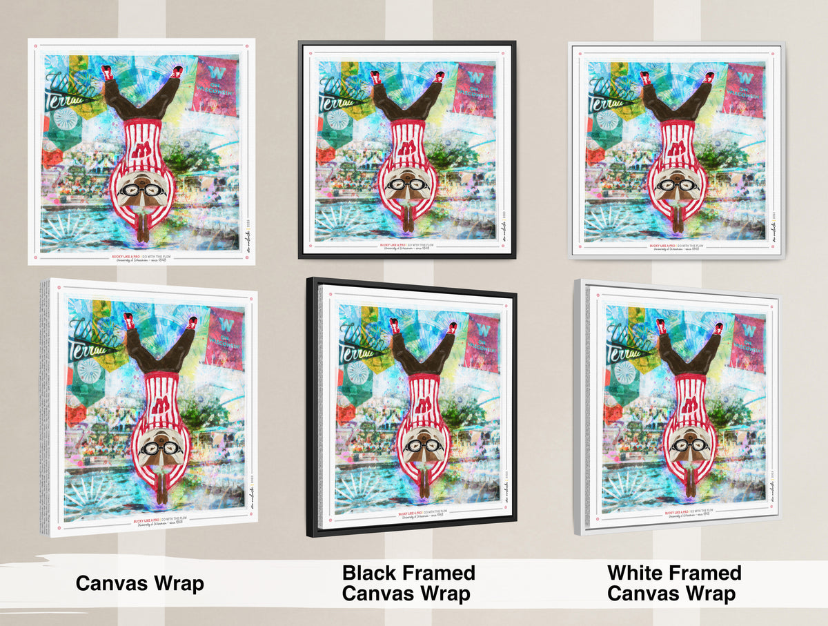 UW Bucky Badge Go with the Flow Art: University of Wisconsin Union Terrace Canvas Print