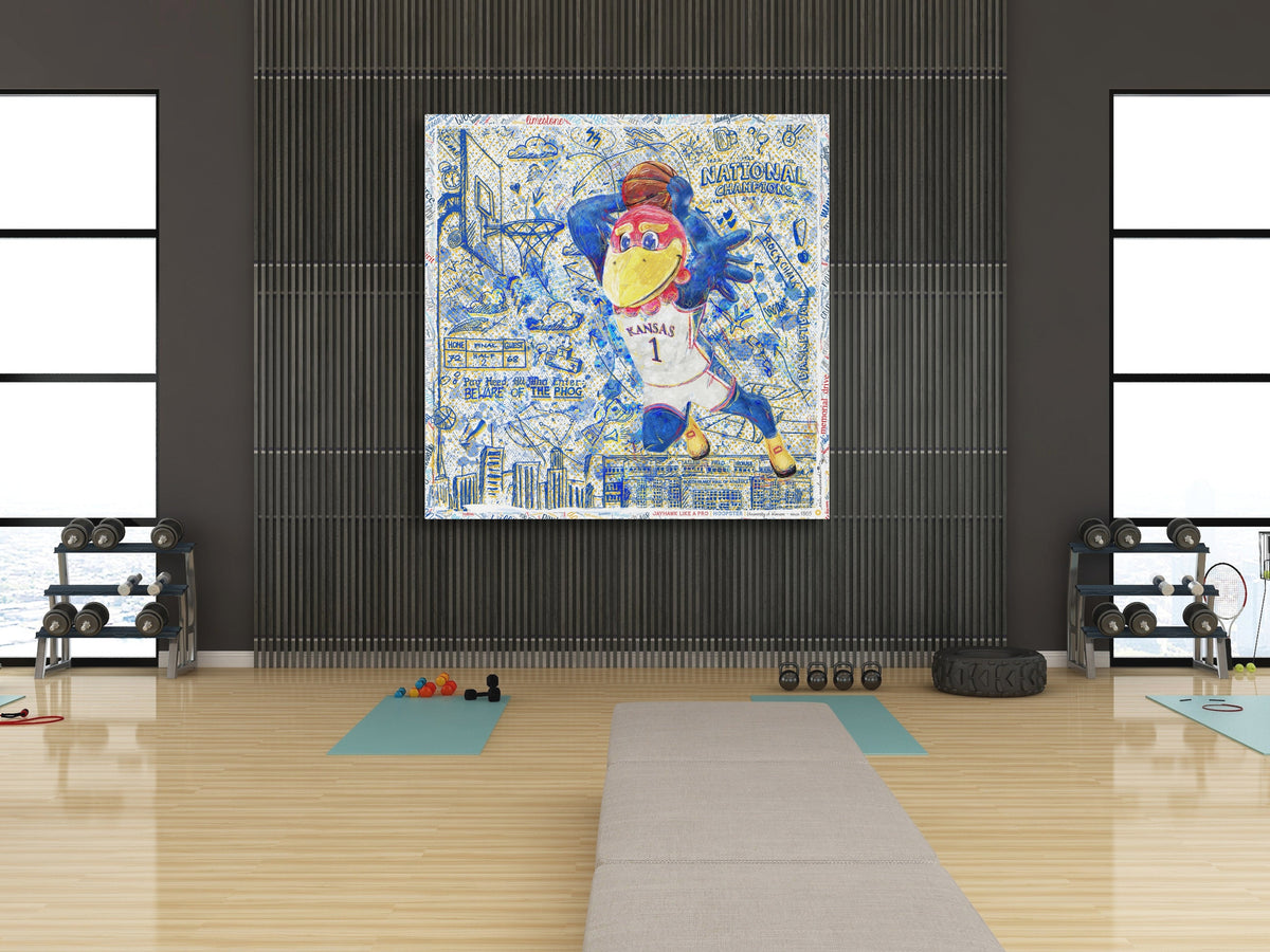 KU Jayhawk Hoopster Art: University of Kansas Basketball Sketches Canvas Print