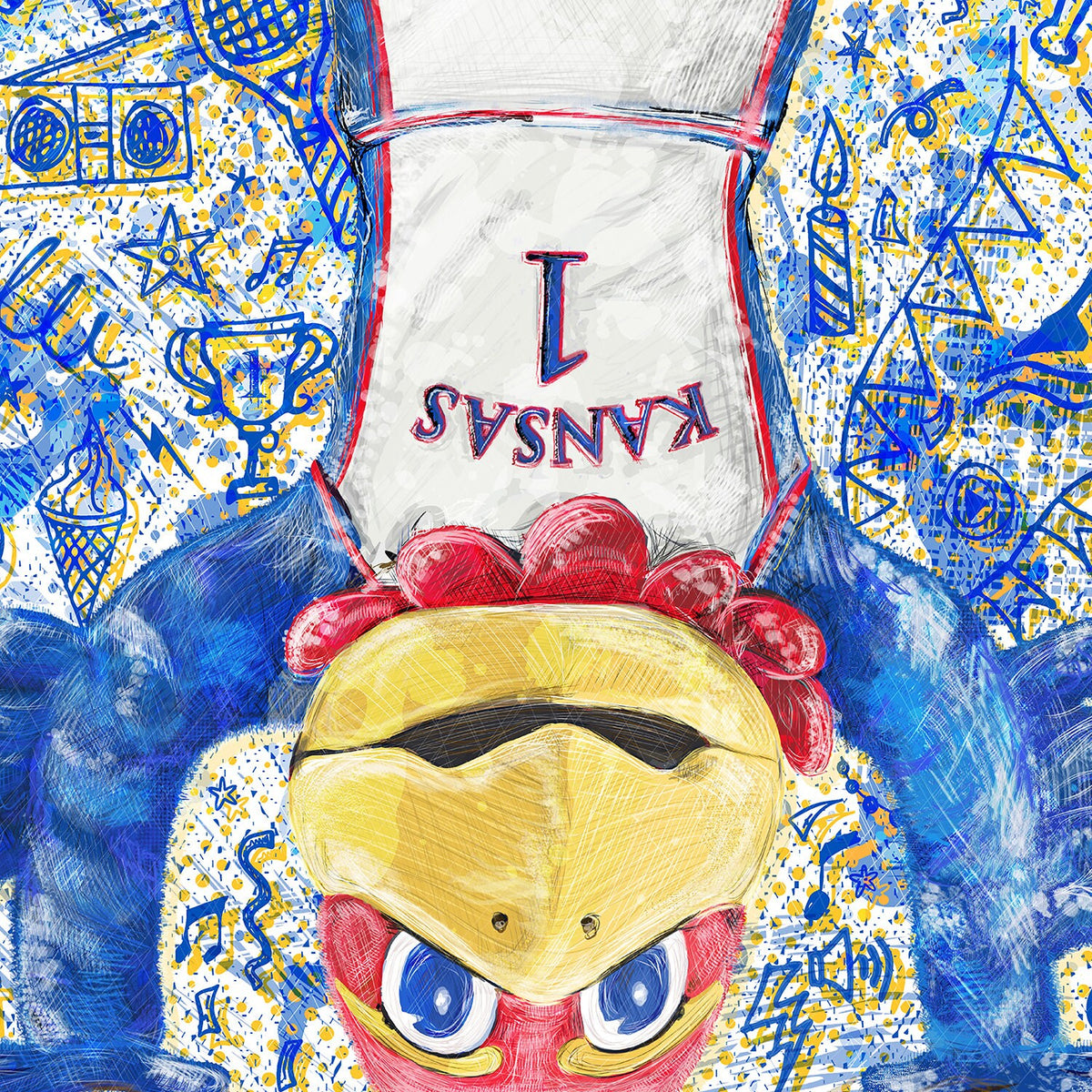 KU Jayhawk Fun-Loving Art: University of Kansas Handstand Sketches Canvas Print