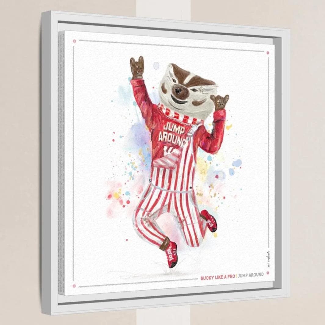 UW Bucky Badger "Jump Around" Art: Wisconsin Madison Canvas Print