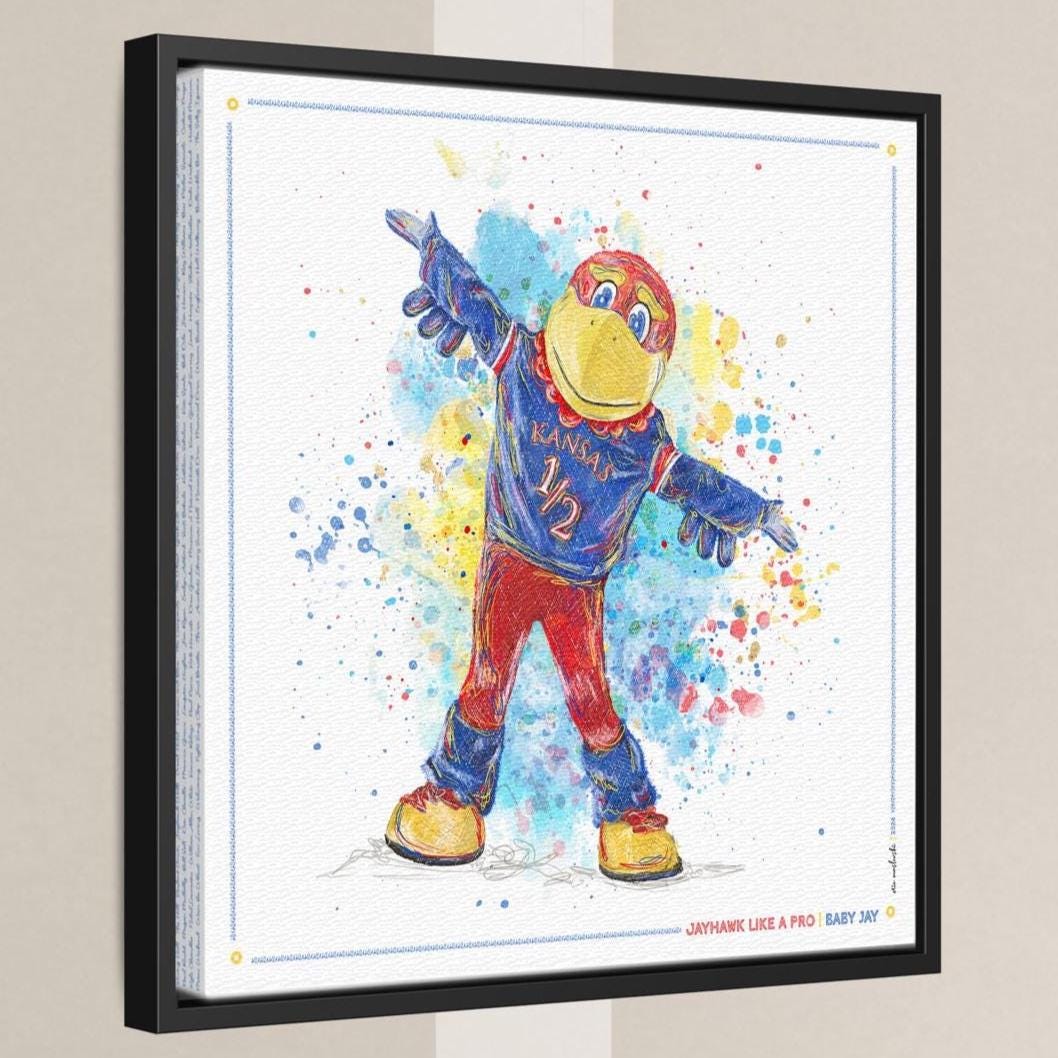KU Jayhawk Baby Jay Art: University of Kansas Canvas Print