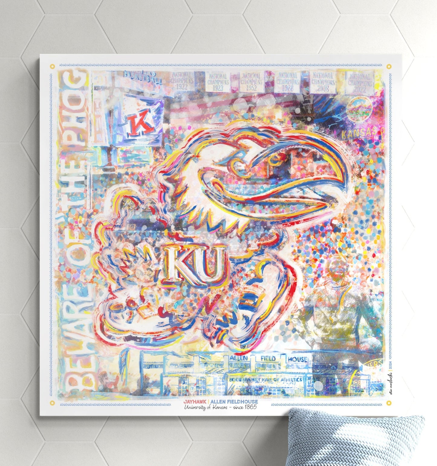 Jayhawk | Allen Fieldhouse | Kansas Art Painting