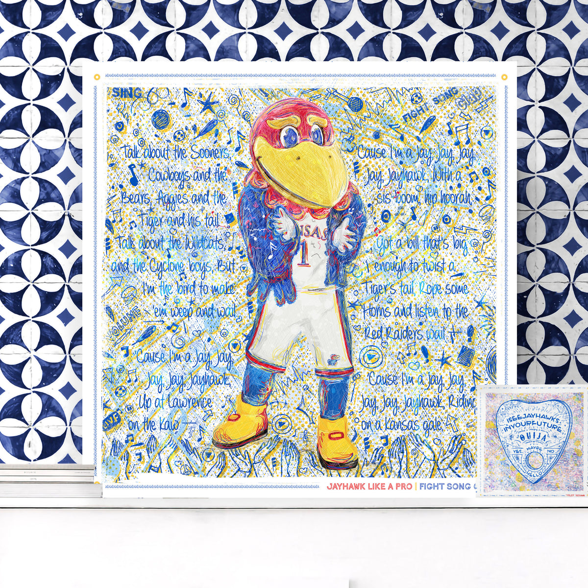 KU Jayhawk Fight Song Clap Art: Kansas University Sketches Canvas Print