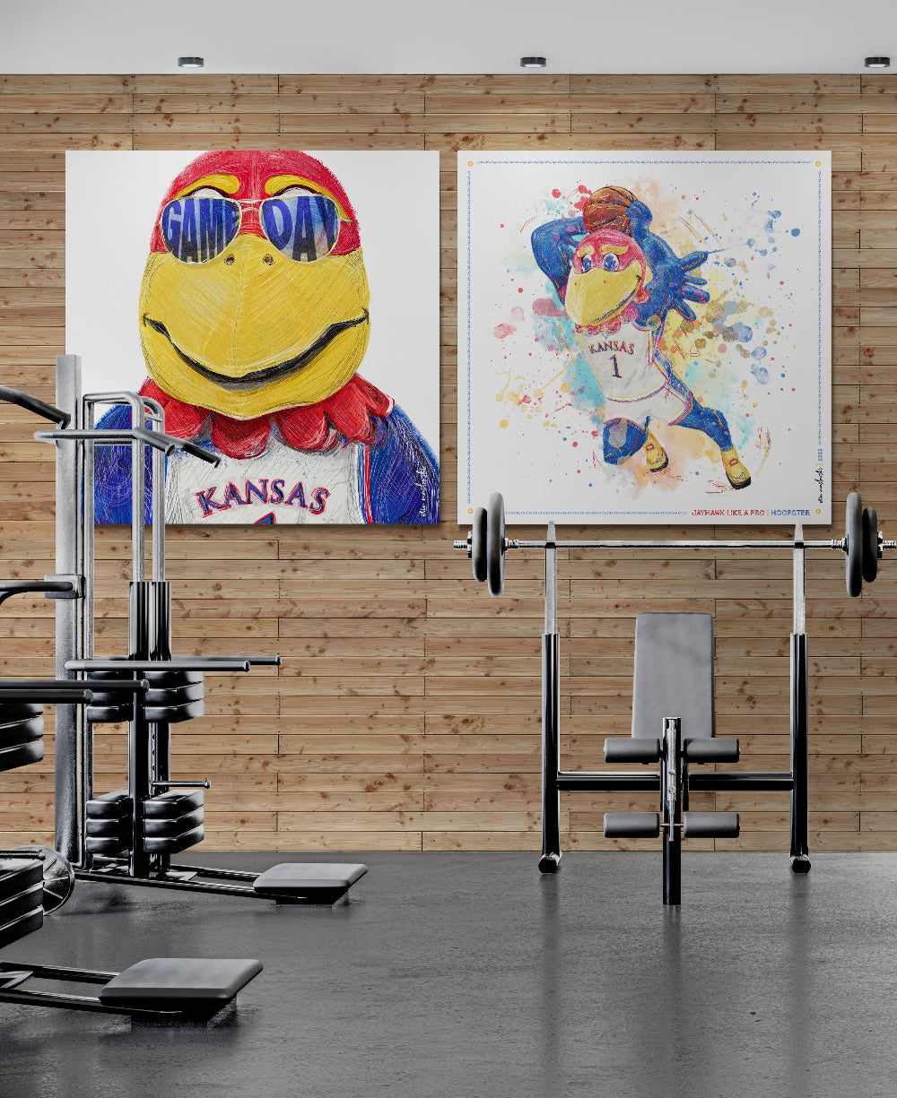 KU Jayhawk Game Day Art: University of Kansas Sunglasses Canvas Print
