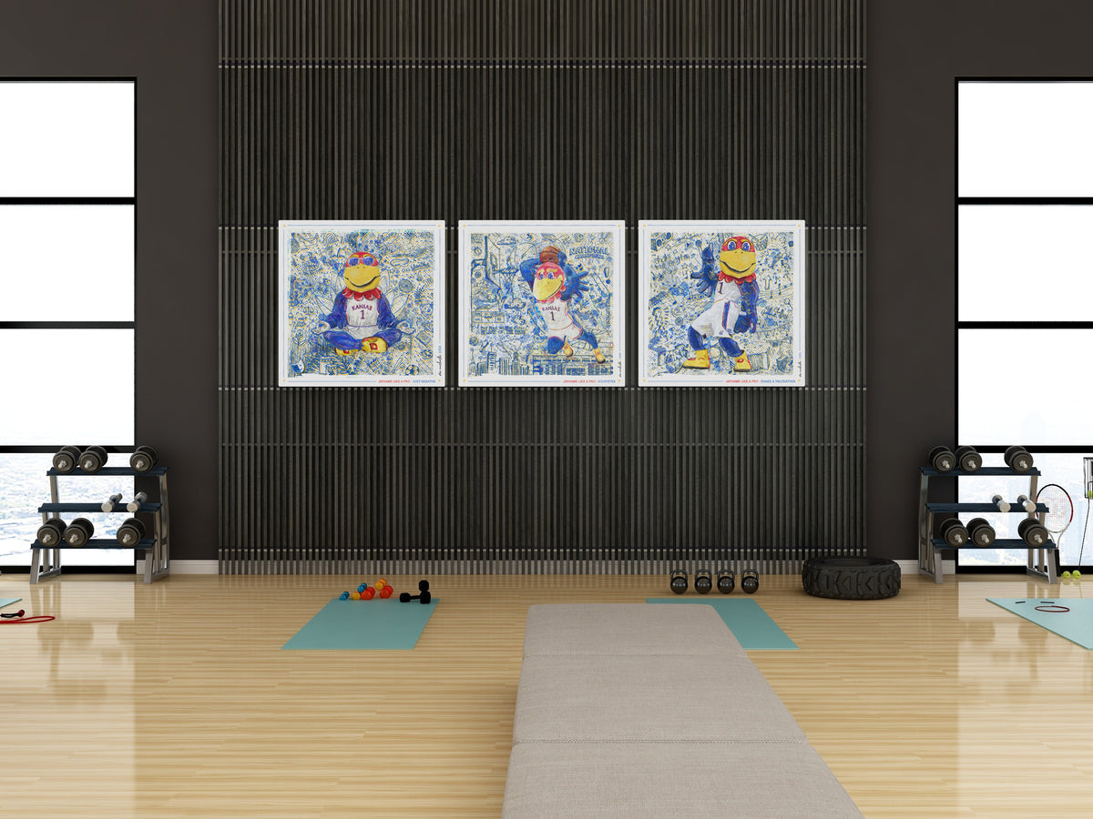 KU Jayhawk Just Breathe Art: University of Kansas Sketches Canvas Print