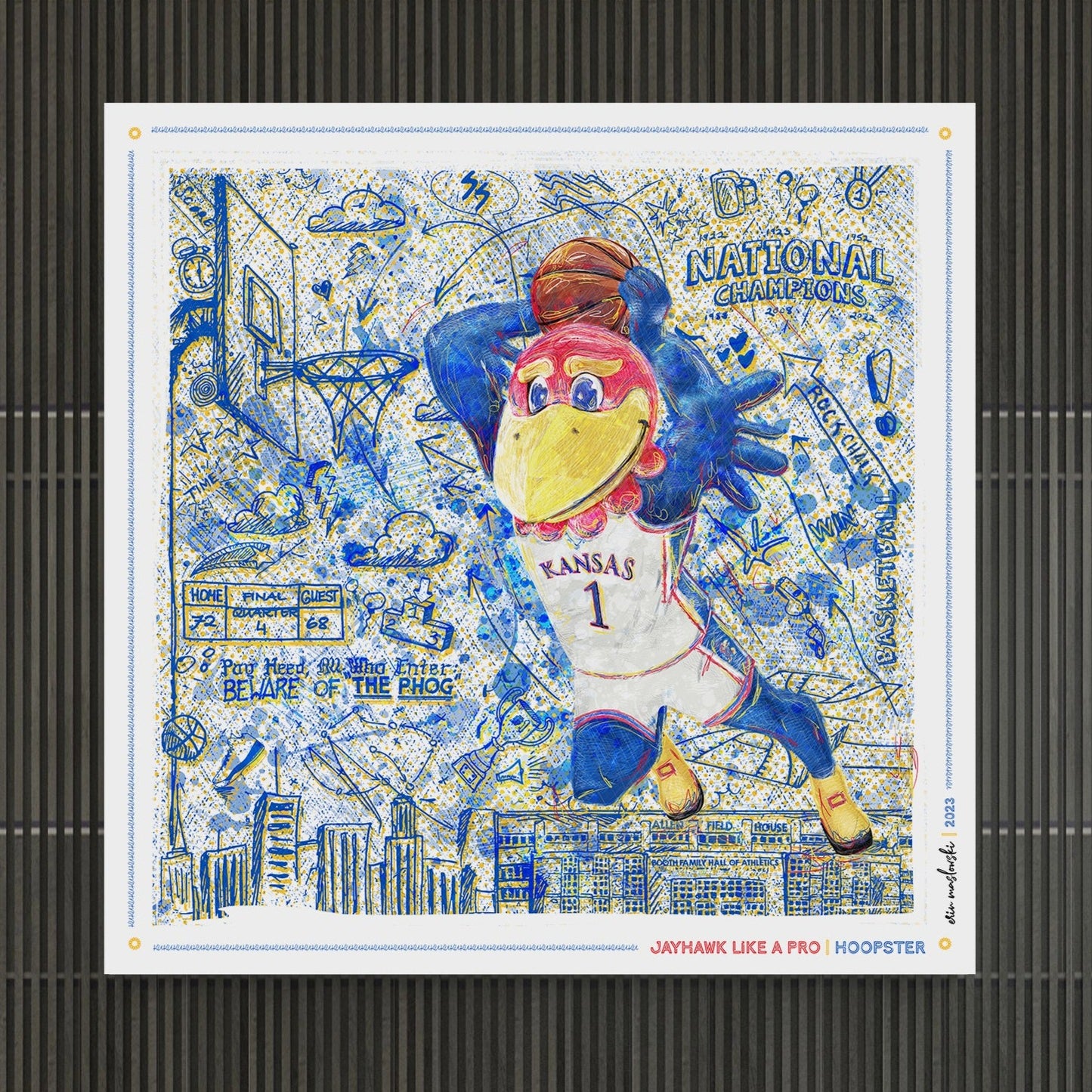 Jayhawk like a Pro | Kansas Hoopster | Sketches | KU Basketball Art