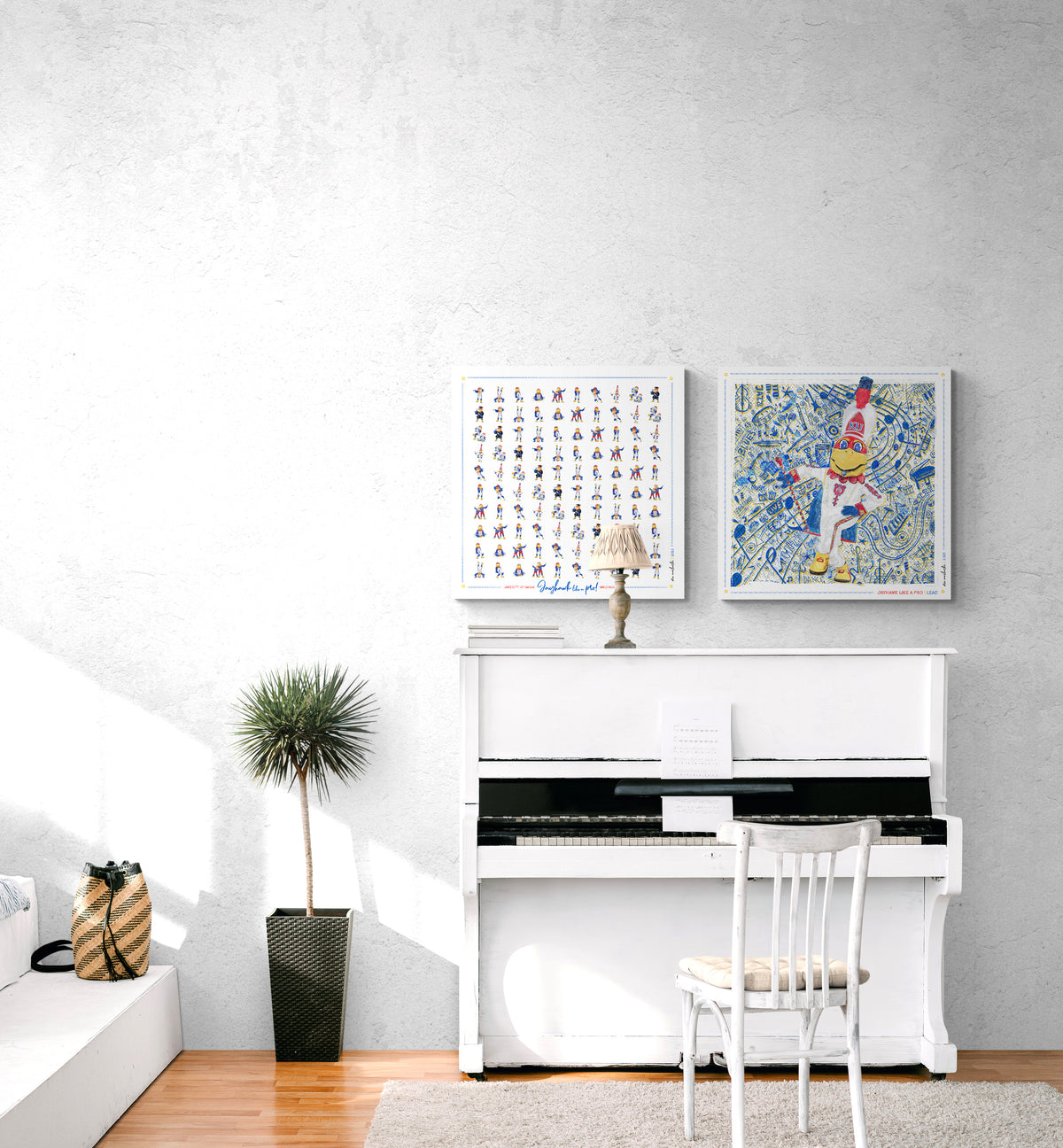 KU Jayhawk Lead Art: University of Kansas Drum Major Sketches Canvas Print