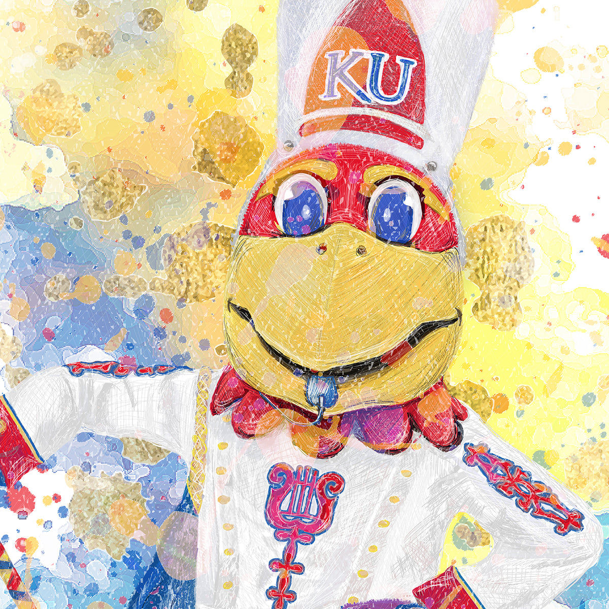 KU Jayhawk Lead Band Art: University of Kansas Canvas Print