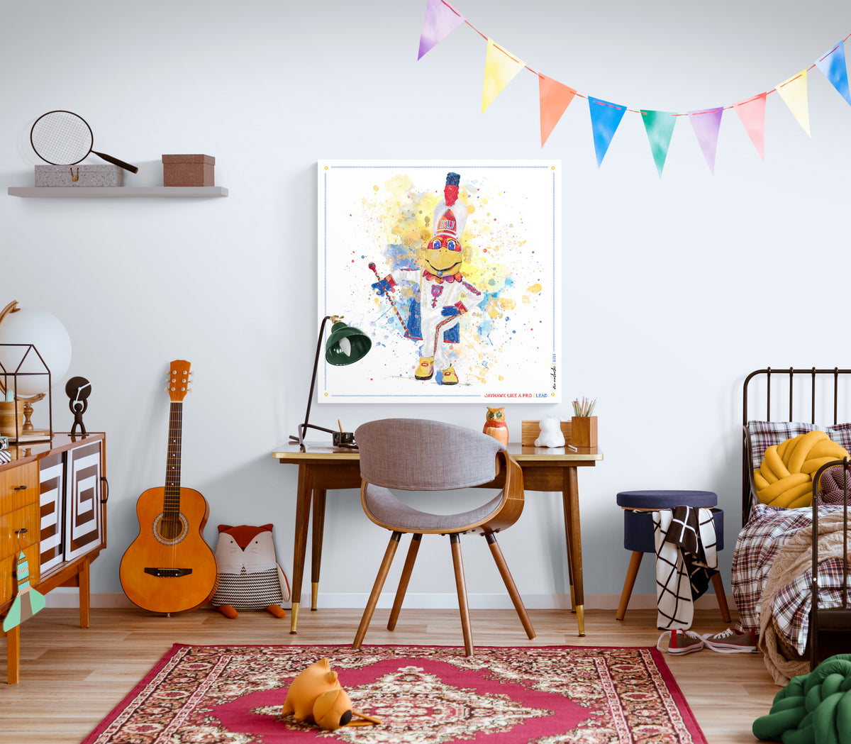 KU Jayhawk Lead Band Art: University of Kansas Canvas Print