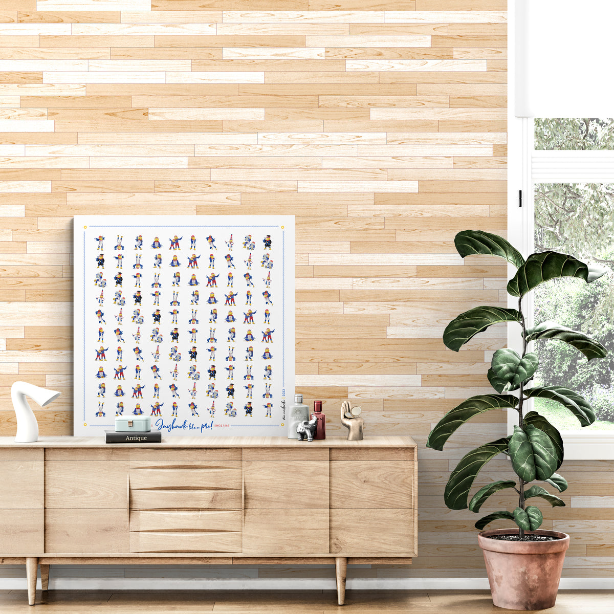 KU Kansas Jayhawks Pattern Art: KU Gift, Graduation Canvas