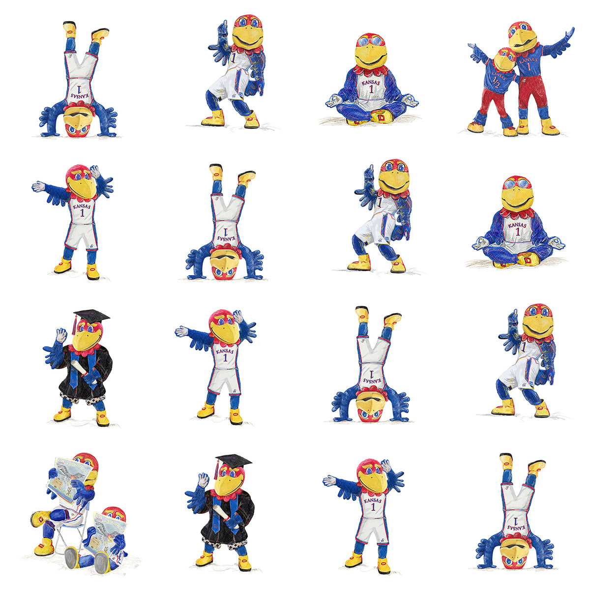 KU Kansas Jayhawks Pattern Art: KU Gift, Graduation Canvas