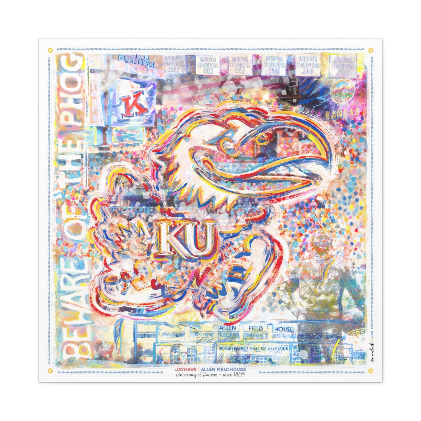 Jayhawk | Allen Fieldhouse | Kansas Art Painting