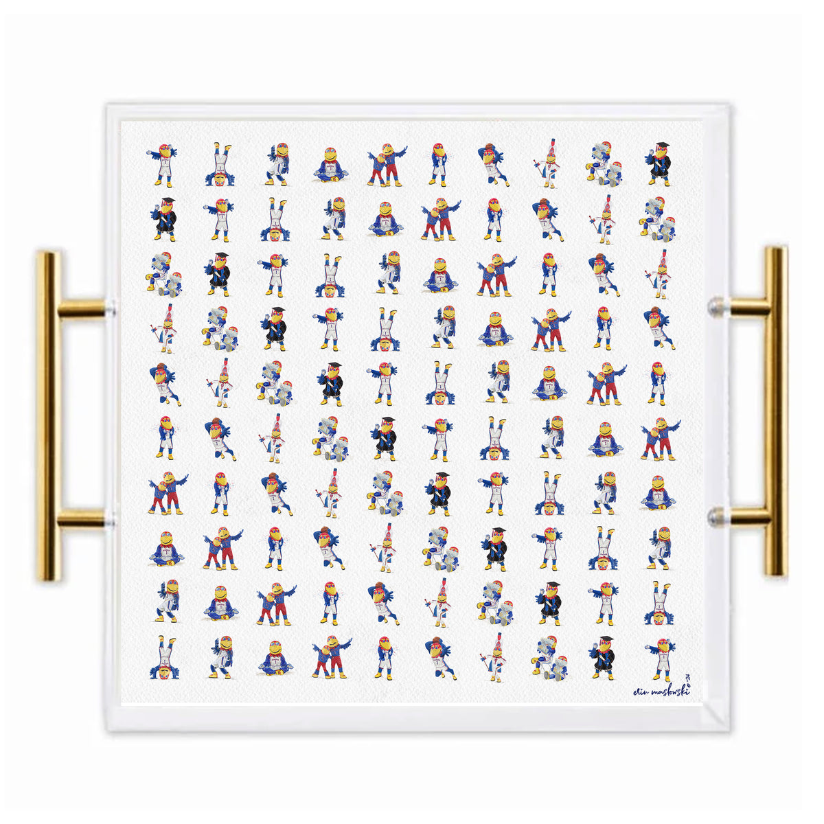 Kansas Jayhawk Acrylic Tray | Double-Sided Art Insert