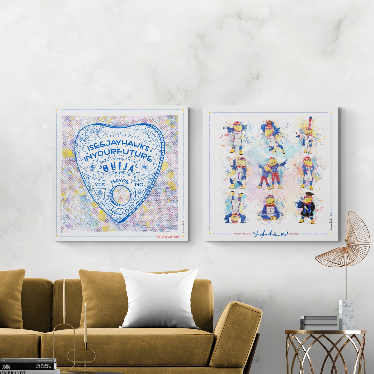 Jayhawk like a Pro | KU Splatter Paint Art | Kansas Mascot | KU Gift | Graduation