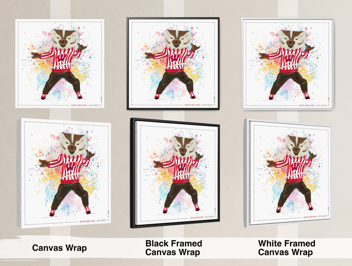 UW Bucky Badger Just Dance Art: Wisconsin Hula Hoop Canvas Print