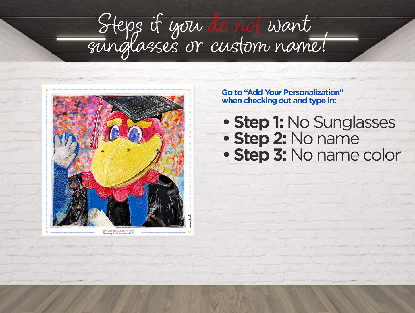 Personalized Custom Kansas Jayhawks Graduation Canvas Print