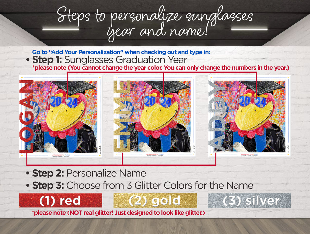 KU Personalized Kansas Jayhawks Graduation Canvas Print: Student Art Gift