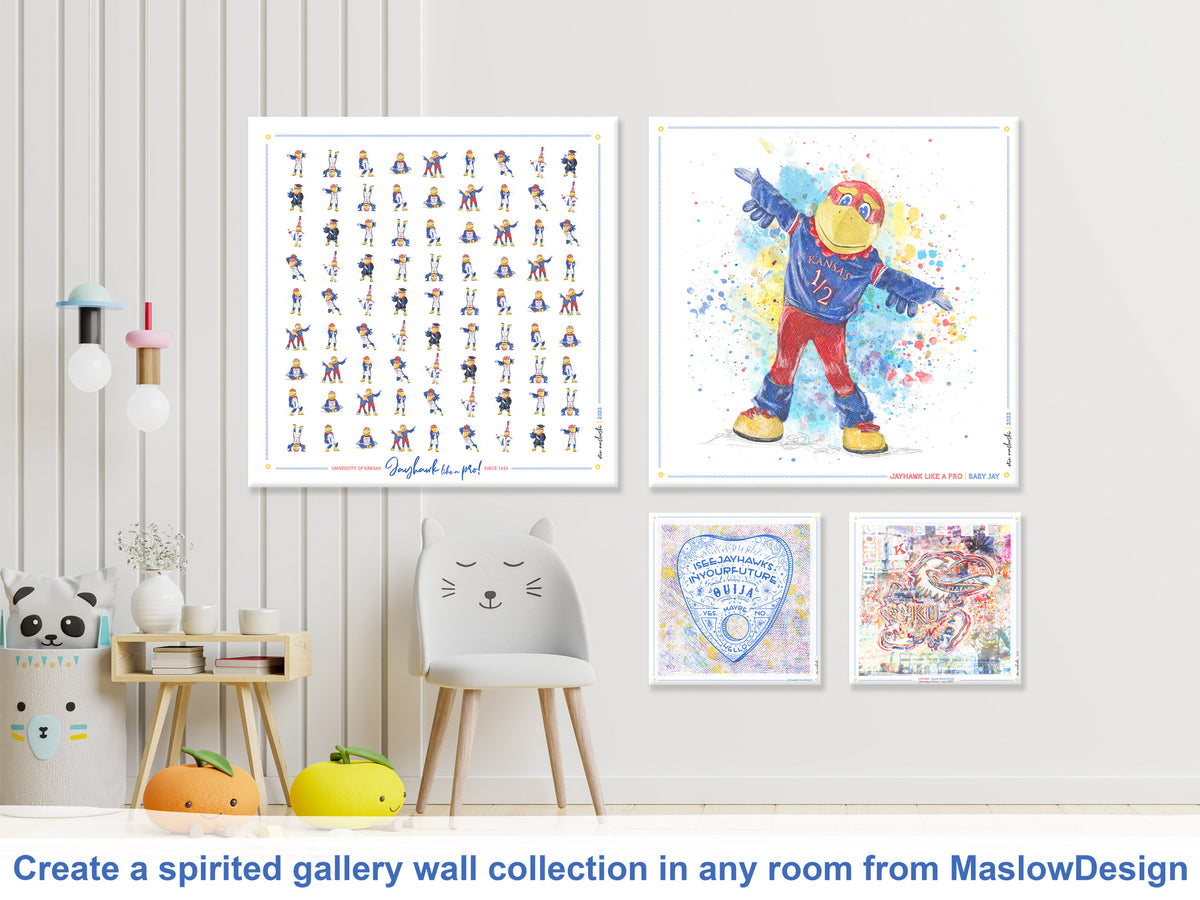 KU Jayhawk Baby Jay Art: University of Kansas Canvas Print