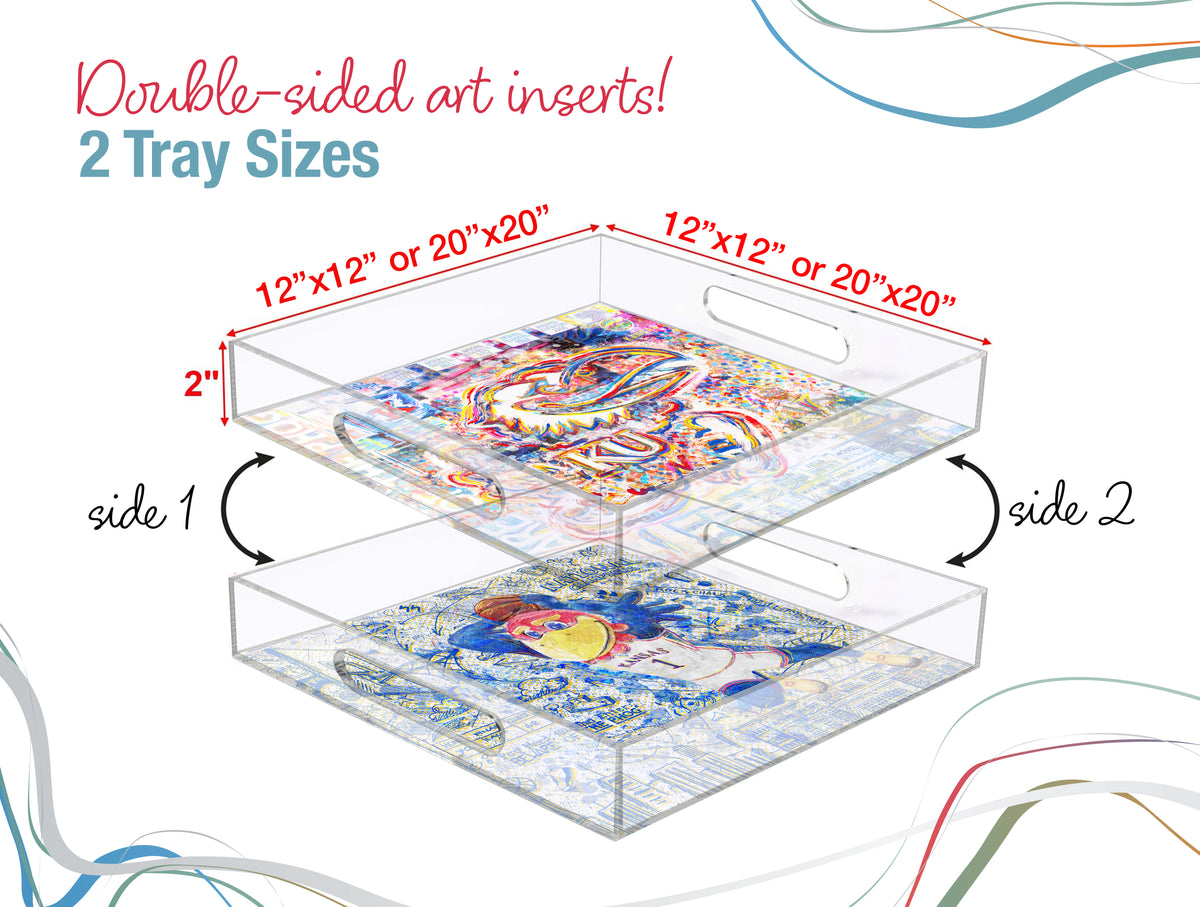 Kansas Jayhawk Acrylic Tray | Double-Sided Art Insert
