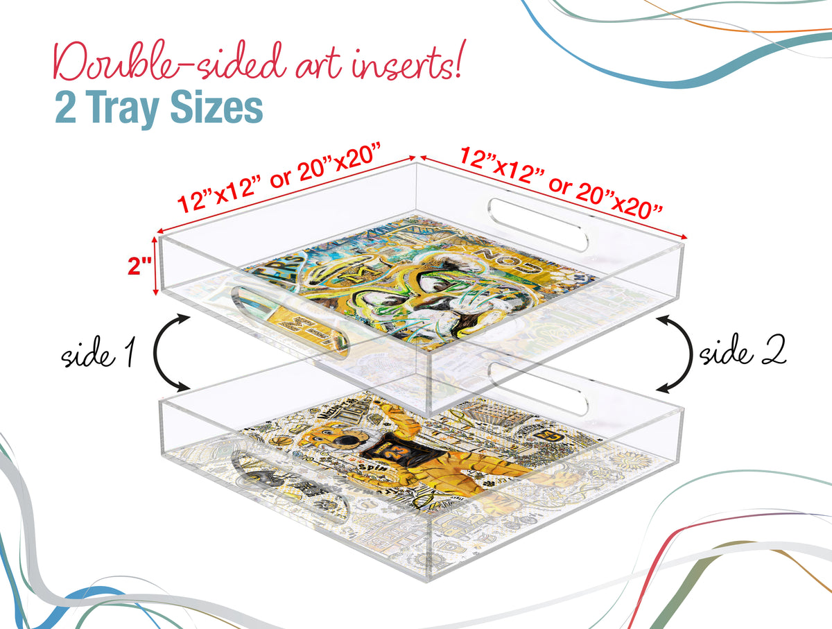 Missouri Tiger Clear Acrylic Tray | Double-Sided Art Insert