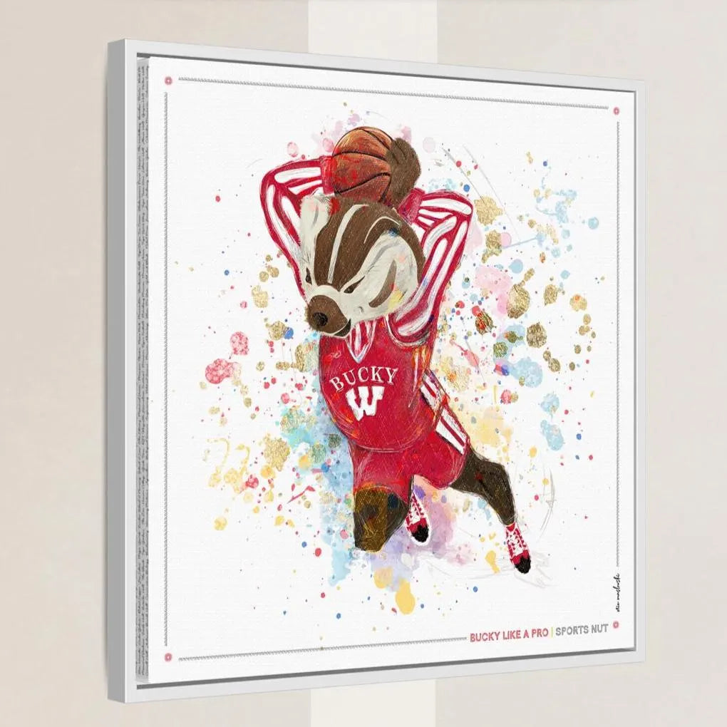 UW Bucky Badger Basketball Art: Wisconsin Sports Nut Canvas Print