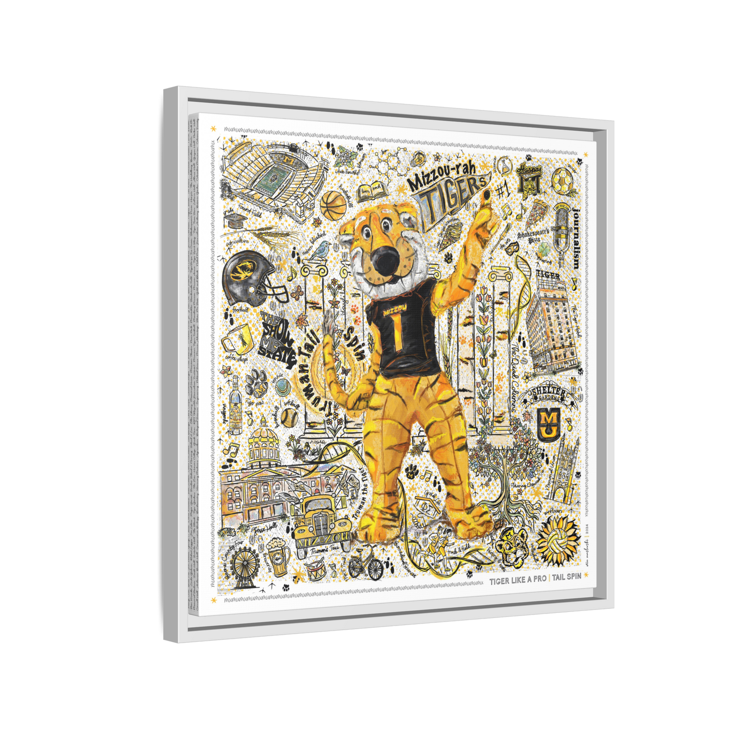 Mizzou Truman Tiger Tail Spin Canvas Print: University of Missouri Art